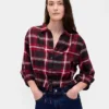 Plaid Tie-Waist Top