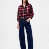 Plaid Tie-Waist Top
