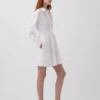 Pleated Mini Shirtdress