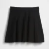 Pleated Mini Sweater Skirt