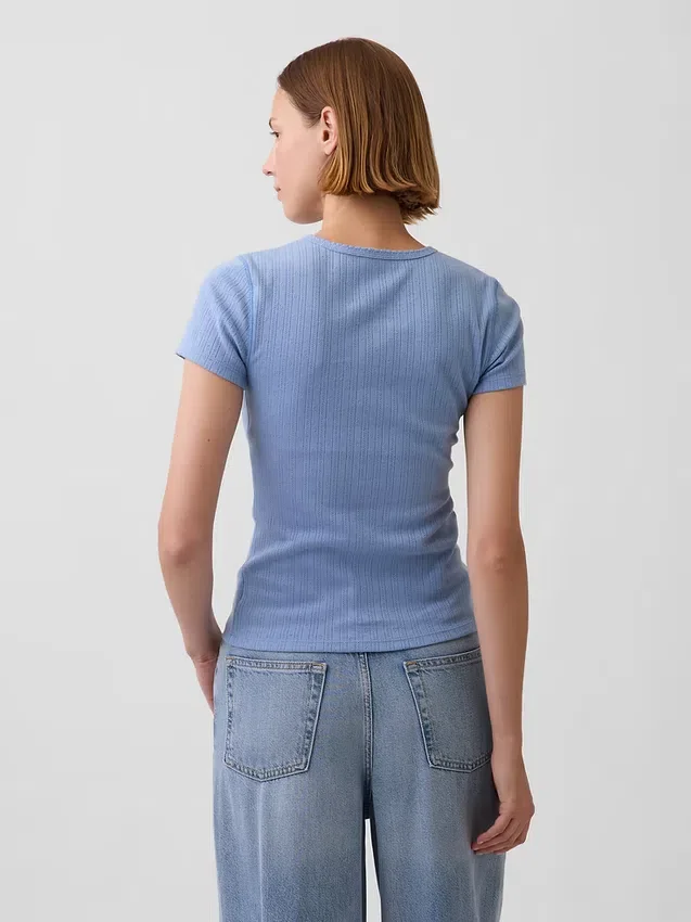 Pointelle Crewneck T-Shirt