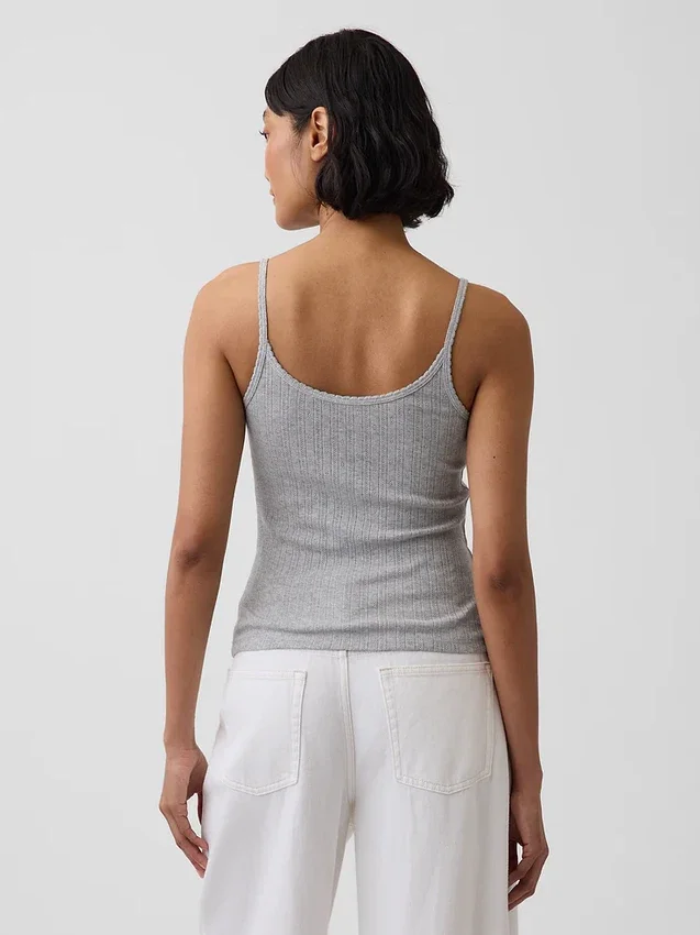 Pointelle Crop Cami