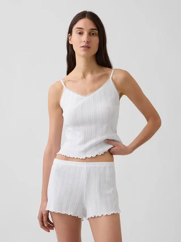 Pointelle Lettuce-Hem Pj Cami