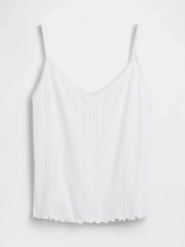 Pointelle Lettuce-Hem Pj Cami