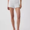 Pointelle Lettuce-Hem Pj Shorts