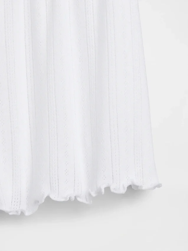 Pointelle Lettuce-Hem Pj Shorts