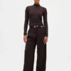 Pointelle Rib Crop Turtleneck