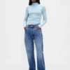 Pointelle Rib Crop Turtleneck