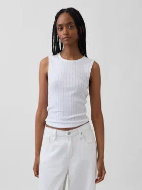 Pointelle Shell Tank Top