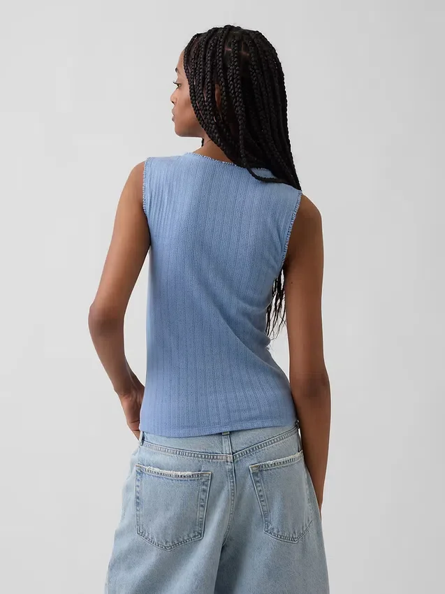 Pointelle Shell Tank Top