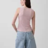 Pointelle Shell Tank Top