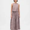 Poplin Boatneck Shell Tank Top