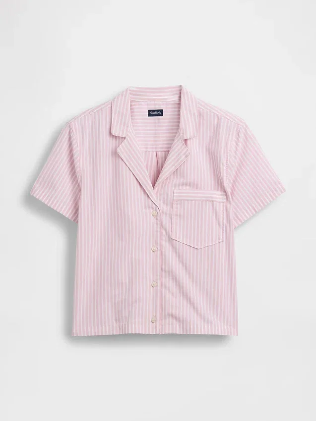 Poplin Crop Pj Shirt