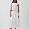 Poplin Boatneck Shell Tank Top