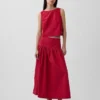 Poplin Boatneck Shell Tank Top