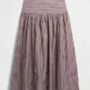 Poplin Drop-Waist Maxi Skirt
