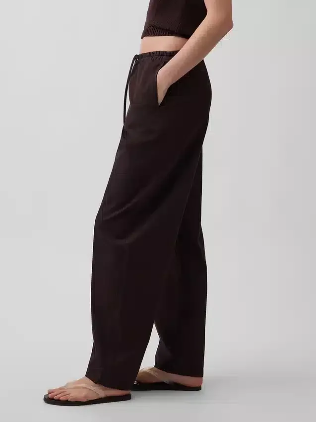 Poplin Easy Barrel Pants