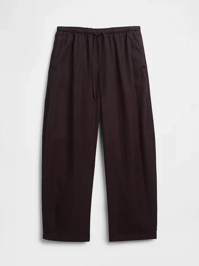 Poplin Easy Barrel Pants