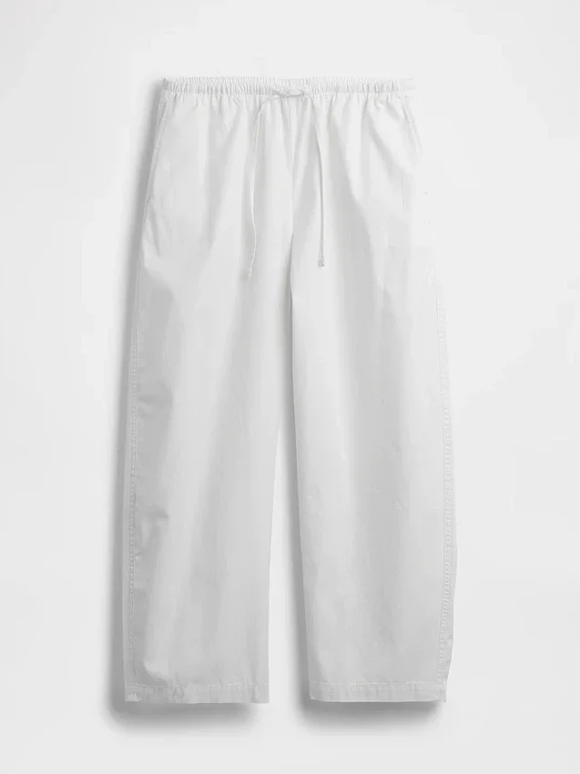 Poplin Easy Barrel Pants