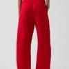 Poplin Easy Double-Knee Barrel Pants
