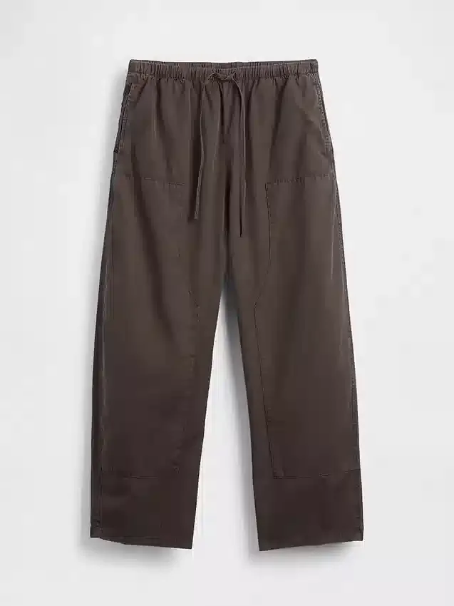 Poplin Easy Double-Knee Barrel Pants