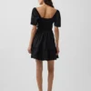 Poplin Flutter-Sleeve Mini Dress