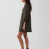 Poplin Henley Mini Dress