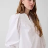 Poplin Henley Mini Dress