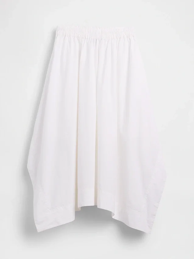 Poplin Midi Handkerchief Skirt