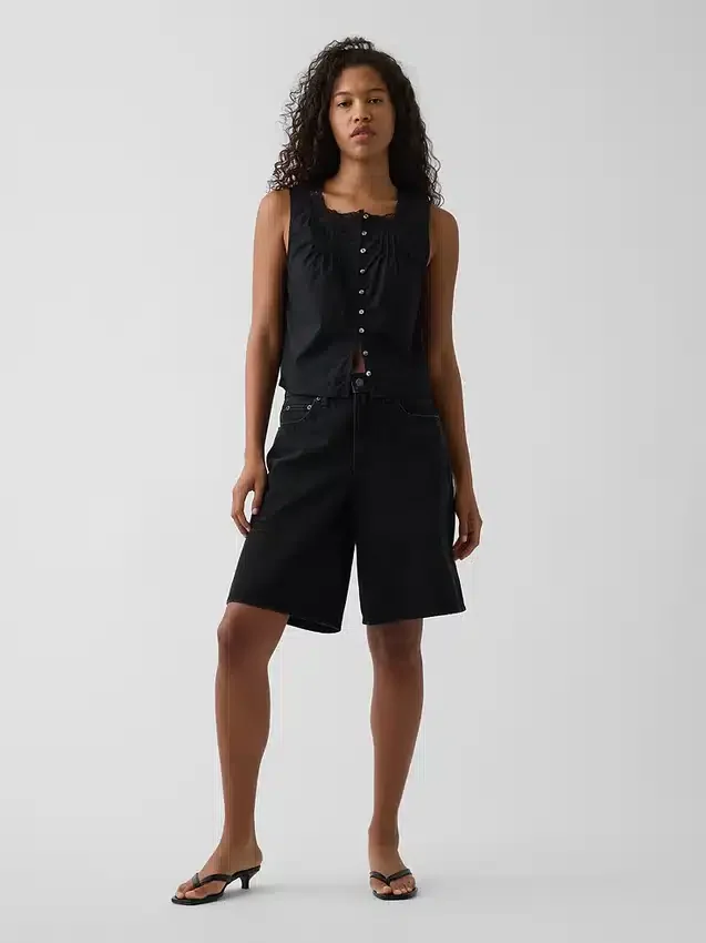 Poplin Pintuck Shell Top