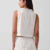 Poplin Pintuck Shell Top
