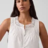 Poplin Pintuck Shell Top