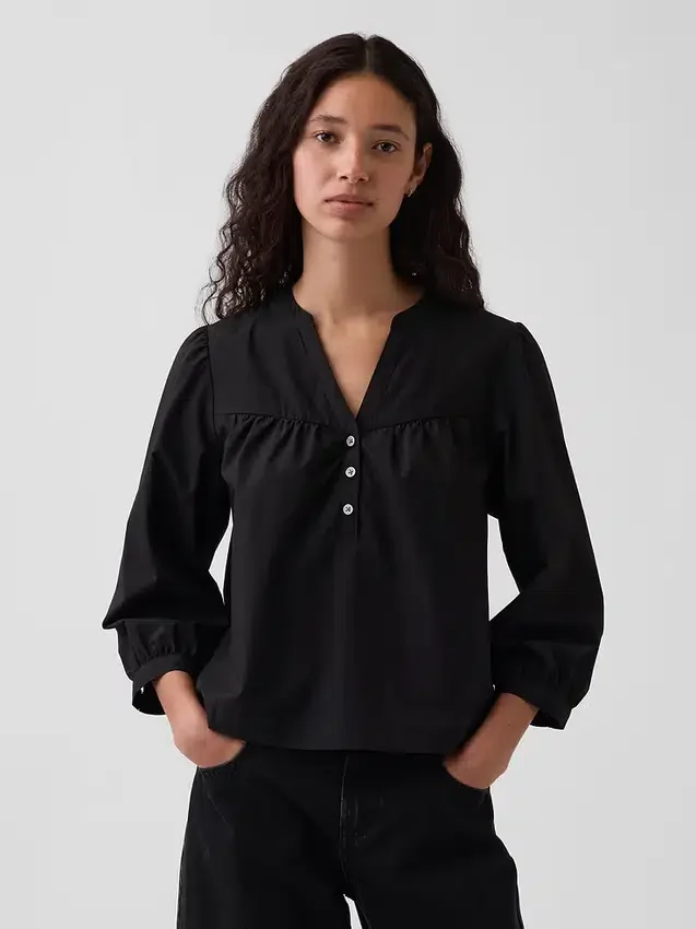 Poplin Popover Top