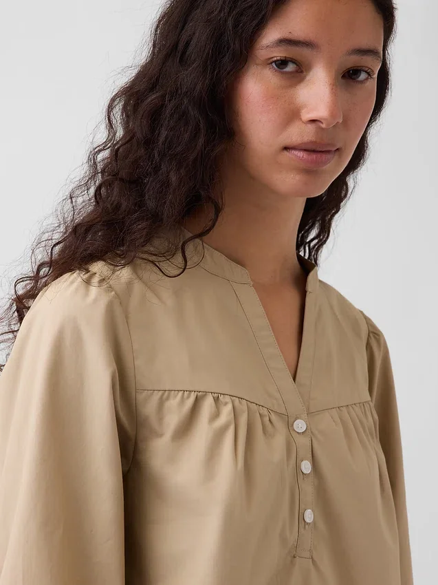 Poplin Popover Top
