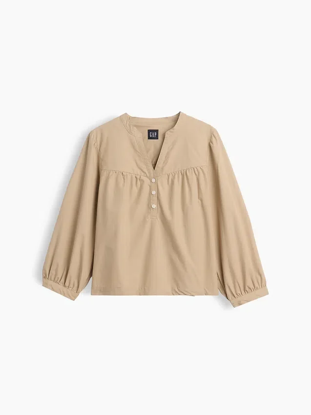 Poplin Popover Top