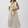 Poplin Smocked Bodice Maxi Dress