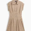 Poplin Stripe Cinched Mini Shirtdress