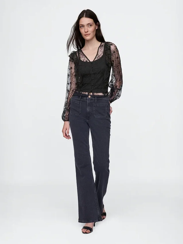 Recycled Lace Ruffle Top