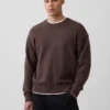 Relaxed Crewneck Crop Sweater