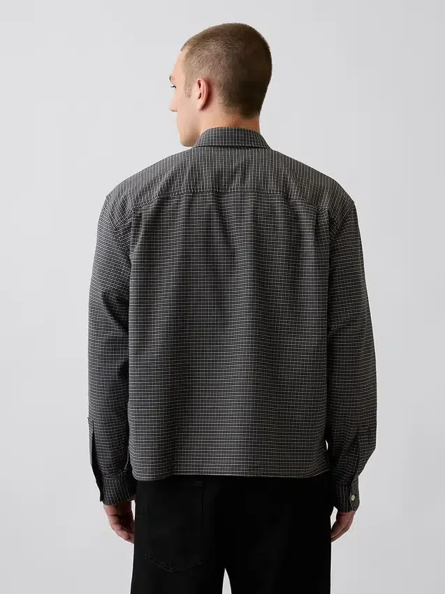 Relaxed Crop Straight-Hem Oxford Shirt