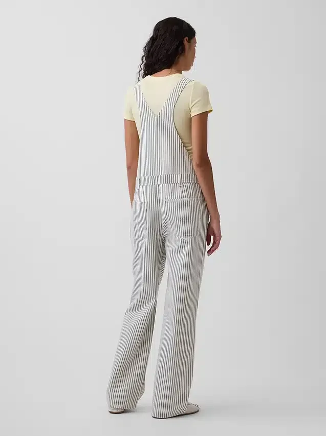 Relaxed Denim Stripe Overalls