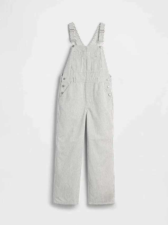 Relaxed Denim Stripe Overalls