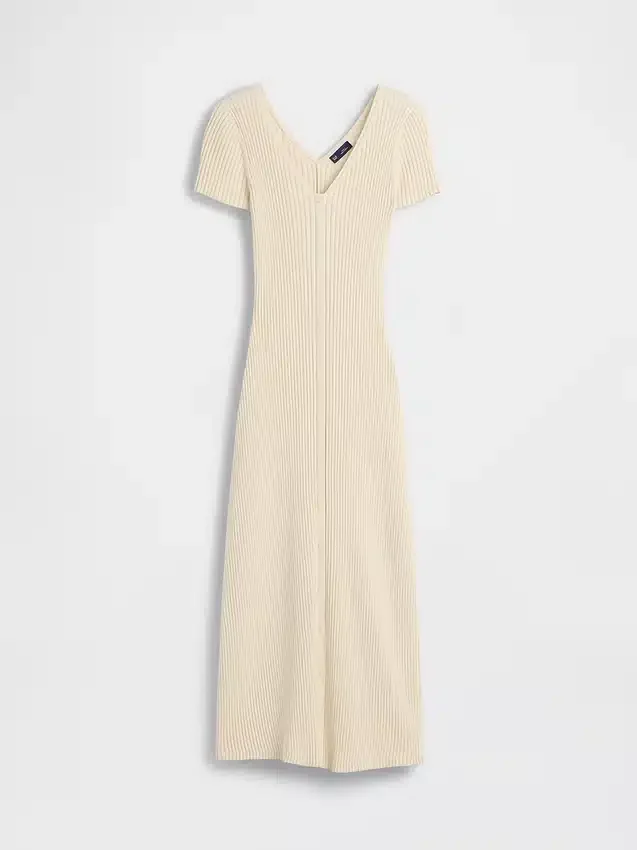 Rib Button-Front Maxi Sweater Dress