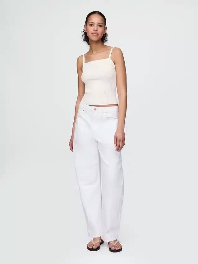 Rib Sweater Crop Tank Top