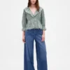 Ruffle Collar V-Neck Top