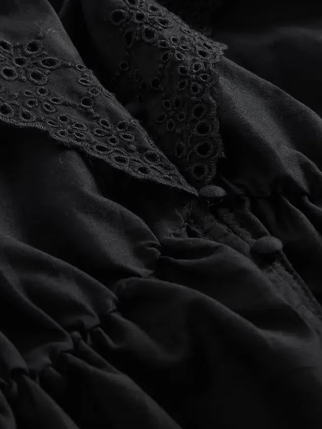 Ruffle Collar V-Neck Top