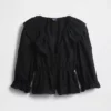 Ruffle Collar V-Neck Top