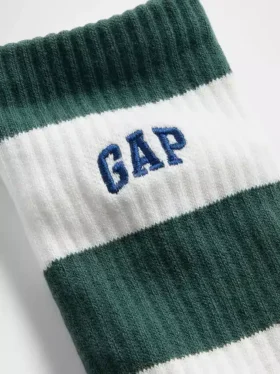 Rugby Stripe Logo Crew Socks