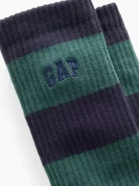 Rugby Stripe Logo Crew Socks