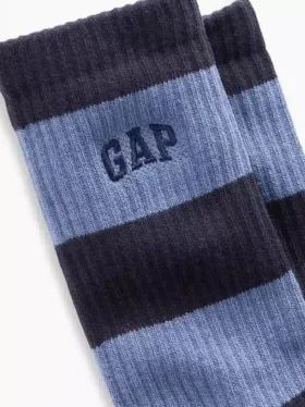 Rugby Stripe Logo Crew Socks